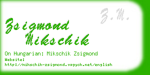zsigmond mikschik business card